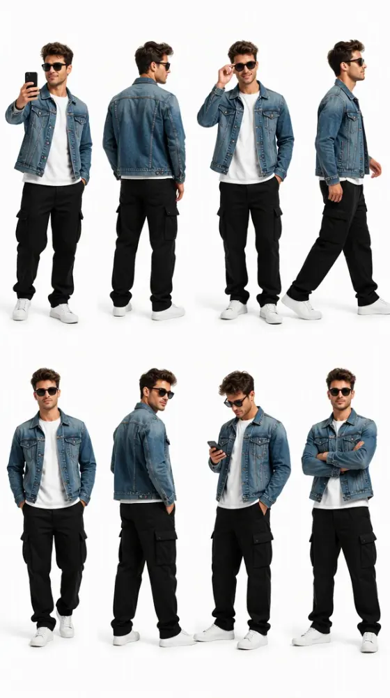 Instagram Lookbook AI effect result two: studio fashion collage