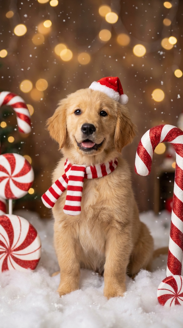 Générateur de photos de chien de Noël IA – Créez des portraits de chien  Père Noël | Media.io, image size:768x1376