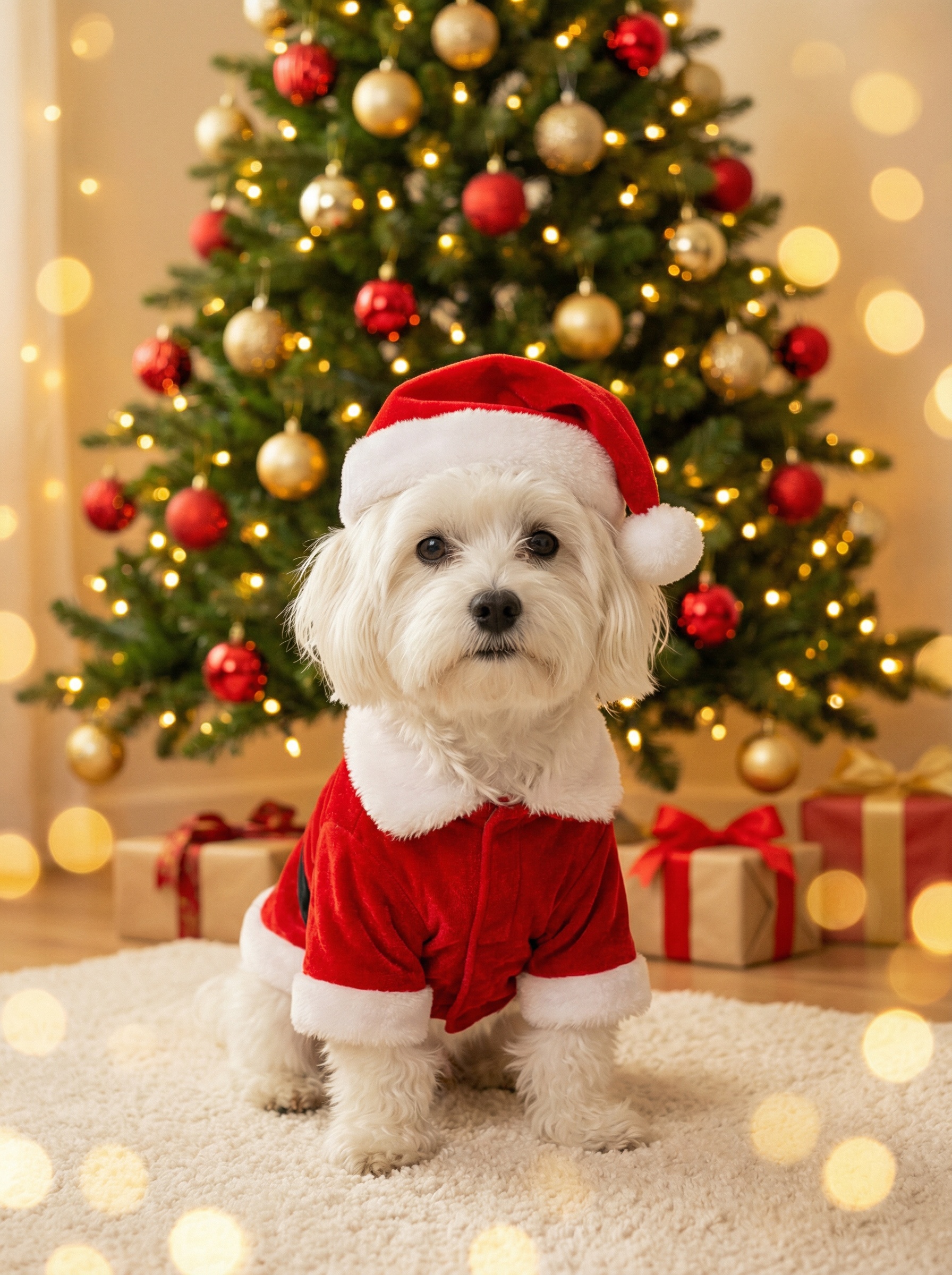 Générateur de photos de chien de Noël IA – Créez des portraits de chien  Père Noël | Media.io, image size:1792x2400